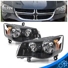 Headlights For 11-20 Dodge Grand Caravan 08-16 Chrysler Town&Country Black lamps