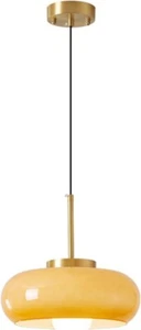 Brikey 11" moderne orange Glas Pendelleuchte Gold Finish UNGETESTET - Bild 1 von 13