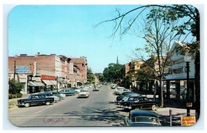 Postal 1958 E3 del distrito financiero de Norwich NY South Broad Street Chenango County - Imagen 1 de 2