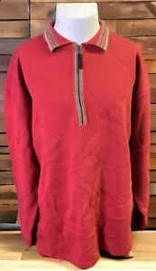 Vintage Obermeyer Delaney Hutch Red Ski Sweater 1/4 Zip Pullover XL - Picture 1 of 9