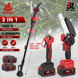 Telescopic Pole Chainsaw Long Reach Electric Tree Pruner Trimmer Branch Cutter - Picture 1 of 12