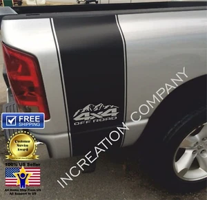 Off Road 4x4 Any Truck Vinyl Decal Stripe Rear Bed Graphics Wrap Rally Racing x2 - Bild 1 von 8