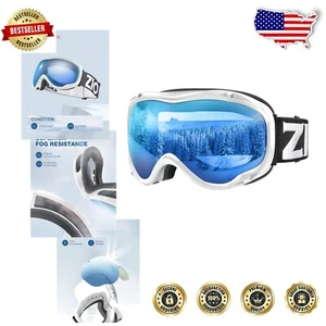 Unisex Anti-Fog Ski Goggles with UV Protection for Adults & Youth - Clear Vision - Picture 1 of 9