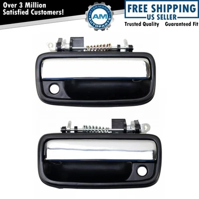 Комплект металлических наружных дверных ручек хромированные и черные левая и правая стороны для Toyota Tacoma - Изображение 1 из 4