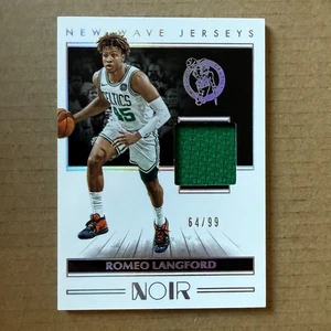 2019-20 Panini Noir Romeo Langford New Wave Jerseys Patch /99 Celtics - Picture 1 of 2