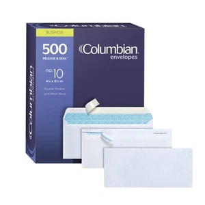 Columbian #10 Security Envelopes, 500/Box, No Window, 4-1/8 X 9-1/2 In - Picture 1 of 7