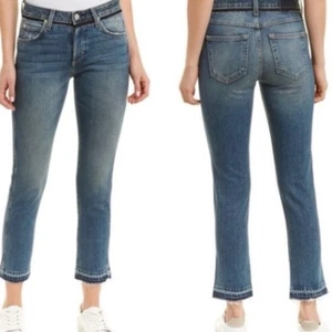 AMO Denim Jeans Babe true Womens Size 30 Blue High Rise Straight Leg Fray Hem - Picture 1 of 10