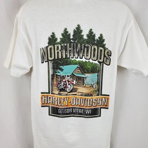Vintage Harley Davidson Freedom T-Shirt Herren Small Northwoods H-D Arbor Vitae, WI - Bild 1 von 6