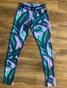 Adidas leggings donna cotone fantasia rosa e verde taglia small - Foto 1 di 5