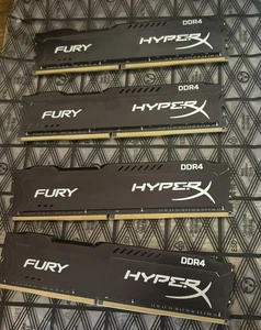 32GB Kingston Hyperx Fury 2133MHz DDR4 PC RAM (4 X 8 GB) RAM Sticks - Picture 1 of 1