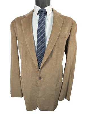 Chaqueta Blazer Abrigo Deportivo Vintage Para Hombre Marrón ALGODÓN PANA Botón Único 42R Foto 1 de 4