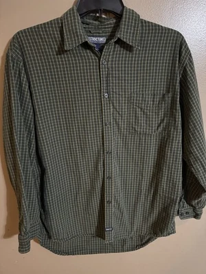 Vintage Structure Men’s Button Shirt L Cotton Green Flannel 90s Grunge - Image 1 of 4