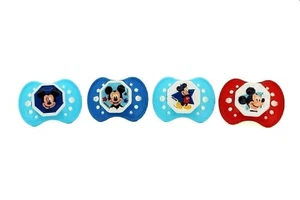 Disney Mickey Mouse (Star Boy) Pacifiers, 4 Pack, 0-6 Months Baby Girls and... - Picture 1 of 3