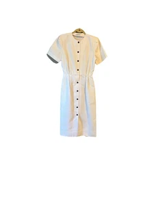 Vintage Tanner White Button Down Shift Dress. Size 6 - Picture 1 of 13