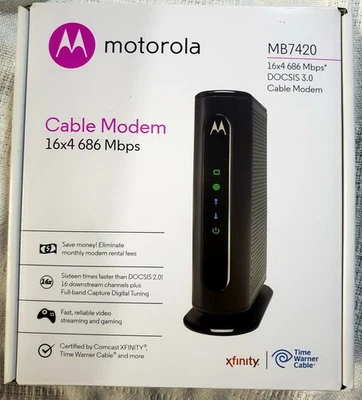 Motorola MB742010 686mbps DOCSIS 3.0 Cable Modem - Image 1 of 4