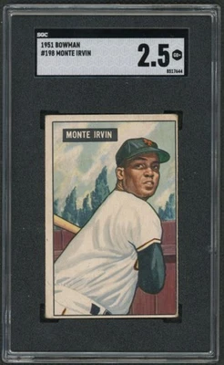 Bowman #198 1951 Monte Irvin ^^ New York Giants SGC 2,5 Foto 1 de 2