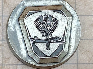 1920's Antique Hub Stamp 1/2" Tiny Muas Airplane Man with Wings Ring Pin Charm - Picture 1 of 5