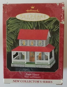 Hallmark Keepsake Ornament FARM HOUSE Pressed Tin Dated 1999 - Picture 1 of 8