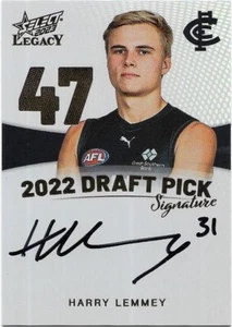 2023 Select Legacy Draft Pick Signature Gold (DPSG47) Harry LEMMEY Car 67/90 - Picture 1 of 2