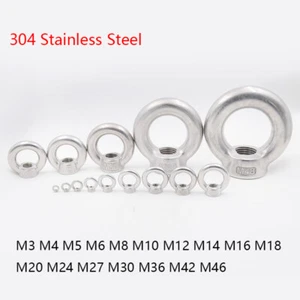 M3 M4 M5 M6-M46 Stainless Steel Machine Lifting Female Eye Nut Bolt Bolts O-Ring - Picture 1 of 10