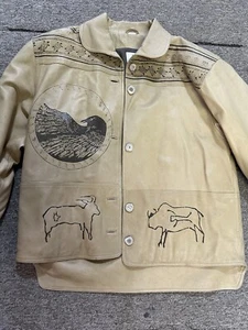 VTG Robert Comstock Leather Women’s Jacket Size 12 Camel Color - Picture 1 of 16