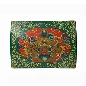 Tibetan Style Dimensional Foo Dog Head Graphic Rectangular Box ws1094 - Picture 1 of 9