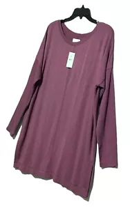 NWT Lou & Grey Women's Size XL Solid Purple Long Sleeve Stretch Tunic - Picture 1 of 7