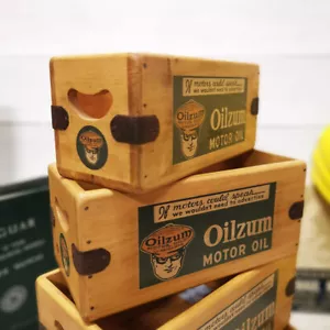 Oilzum Vintage Box Holzkiste Oldtimer Werbung Automobilia - Bild 1 von 5
