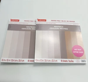 Craft Smart Neutrals Textured Cardstock Paper Pad 48 Sheets 12x12 - Pack of 2 - Picture 1 of 7