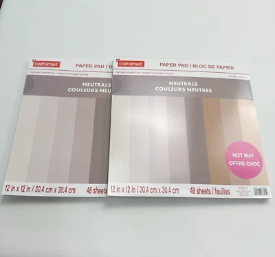 Craft Smart Neutrals Textured Cardstock Paper Pad 48 Sheets 12x12 - Pack of 2 - Image 1 of 4