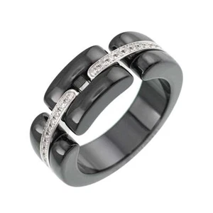 CHANEL ULTRA Diamond Ring Black Ceramic 18K WG 750 Size49 4.75-5(US) 90276502 - Picture 1 of 9