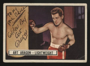 1951 TOPPS RINGSIDE #16 ART ARAGON AUTOGRAPHED CARD TO BRUCE HQ SIGNED MMA CARD - Picture 1 of 2