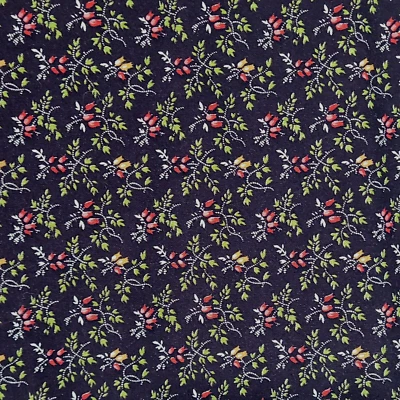 Cranston Black Red Orange Mini Floral Quilt Fabric 3.3yds - Image 1 of 4