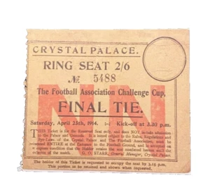1914 FAC FINAL - BURNLEY V LIVERPOOL - REPLICA MATCH TICKET - Picture 1 of 1