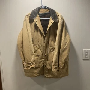 Vintage Woolrich Wool Lined Barn Chore Coat Indian Head Snap, Tan 15179, USA - Picture 1 of 15