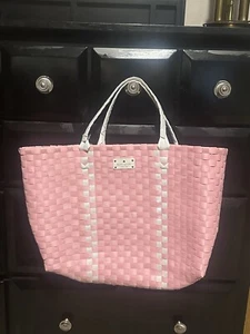 Kate Spade Pink & White basket weave. NWT Great for this summer. Free Shipping - Picture 1 of 6