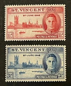 Travelstamps: 1946 St. Vincent Stamps Scott #152-153 Mint MNH OG - Picture 1 of 5