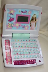 Mattel Barbie laptop computer vintage B-Bright talking teaching teal pink handle