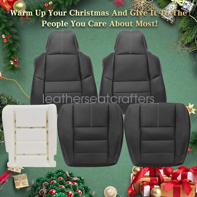 For 2008-2010 Ford F250 Super Duty Front Leather Seat Covers Black & Driver Foam - Image 1 of 4