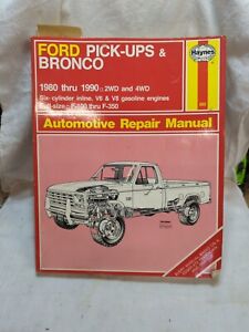 Haynes Repair Manual Ford Pickups Bronco 1980 thru 1990 F100-F350 v6 v8 , (880)