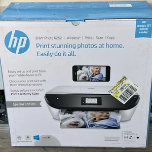 Factory Sealed HP Envy Photo 6252 Wireless Print Scan Copy All-in-One Printer - Picture 1 of 5