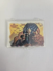 Coin Snaplocks Holder 1943 WWII Steel Cent P D S Set Uncle Sam Storage - Picture 1 of 4