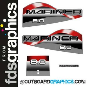 Mariner 8PS 2 Takt Außenborder Aufkleber/Sticker Kit - Bild 1 von 1