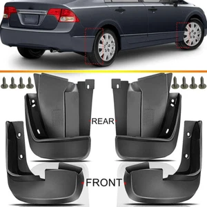 4pcs Front Rear Splash Mud Guards Flaps Fender For 2006-2011 Honda Civic 8th Gen - Foto 1 di 9