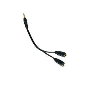 Headphone Splitter 3.5mm Mic and Audio Splitter 1 Male to 2 Female 1 ft - Picture 1 of 4