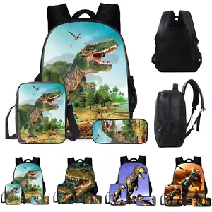 Zaino scuola dinosauro 3D 16 pollici zaino borsa a tracolla bambini regali US - Foto 1 di 25