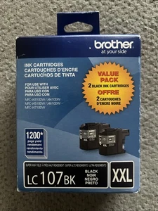 Genuine Brother LC107BK XXL Black Ink Cartridge 08/2015 - Sealed in Box - Picture 1 of 6