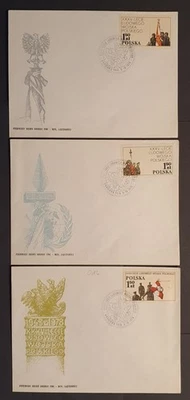 Poland stamps 1978 Polish People's Army 35th set of 3 x first day covers unaddr - Image 1 of 2