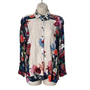 Blusa Vilagallo Multicolor Estampado Floral Tropical Talla 12 EE. UU./40 UE - Imagen 1 de 7