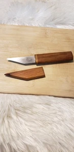 Cuchillo de marcado japonés de colección con mango hecho a mano manga N.  En muy buen estado 7" de largo. Hoja de 3". - Imagen 1 de 8